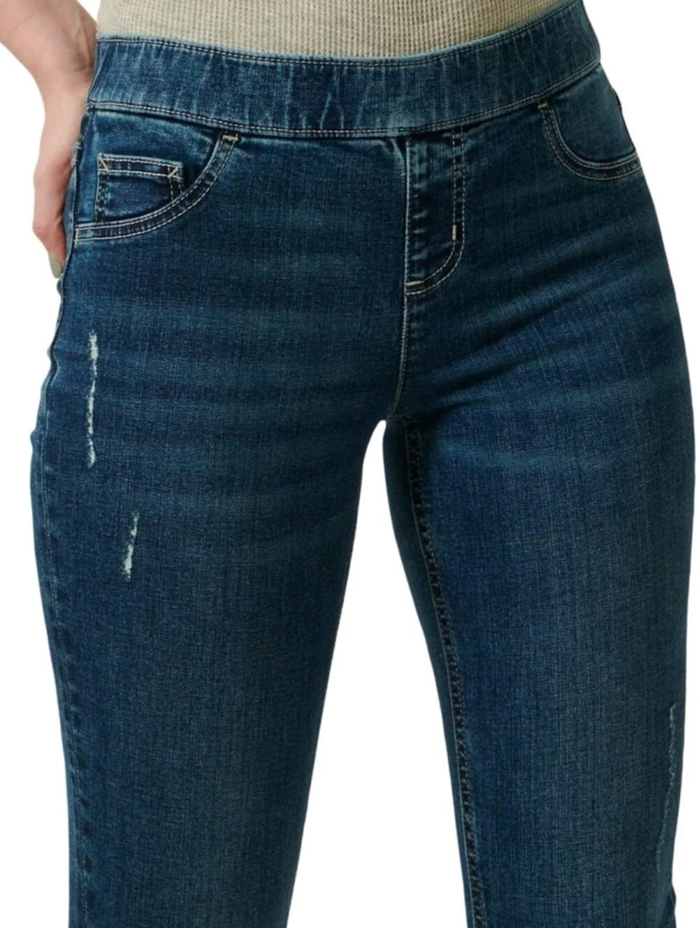 Justice Girl's Distressed Pull-On Denim Leggings Jeggings Dark Wash Size 12 Slim